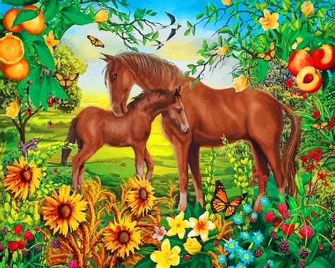 Horse And Foal Paint By Numbers Numeral Paint Kit