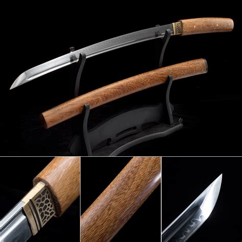 Handmade T10 Carbon Steel Real Hamon Japanese Shirasaya Wakizashi Sword