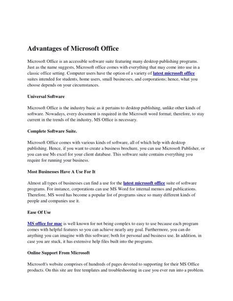 Ppt Advantages Of Microsoft Office Powerpoint Presentation Free