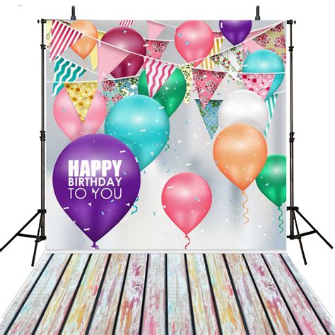 8x10 Photo Booth Backdrop Birthday Party Happy Birthday Balloons Photo