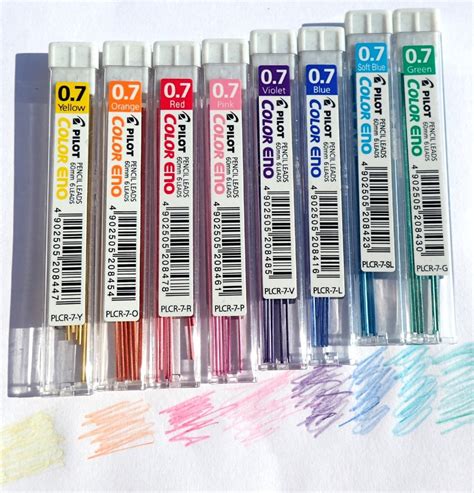 Color Mechanical Pencil Refills 8 Colors Pilot Eno 07mm Lead