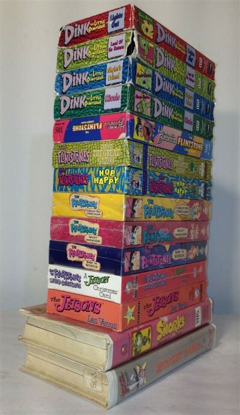 Hanna Barbera Vintage Vhs Cartoon Video Tape Lot Snorks Flintstones Dink Dino Ebay