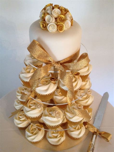 Browse supplies for baking cakes, cupcakes, cookies, brownies, tarts and more! Vanilla Wedding Cupcakes with handmade gold roses by ...