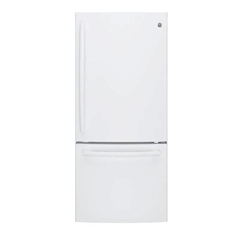 Ge 210 Cu Ft Bottom Freezer Refrigerator In White Energy Star
