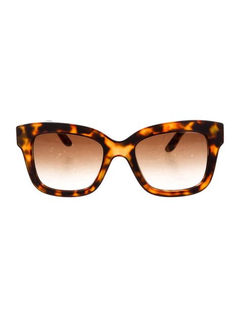 Caramel And Black Tortoiseshell Stella Mccartney Square Sunglasses With Gradient Lenses And Logo
