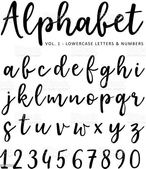 Hand Drawn Vector Alphabet Brush Script Font Isolated Lower Case