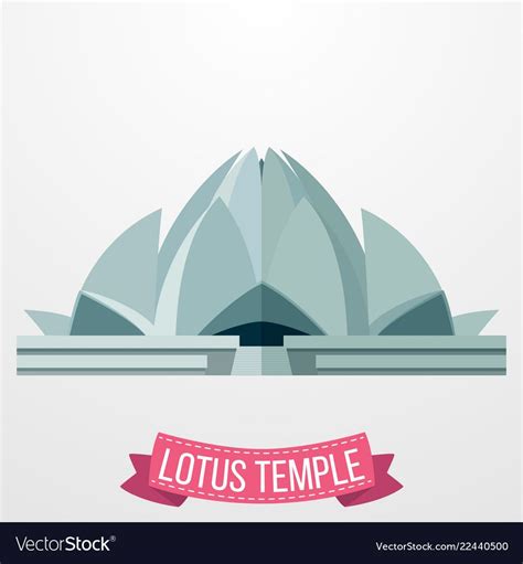 Ikon Kuil Teratai Dengan Latar Belakang Putih Vector Image Vector