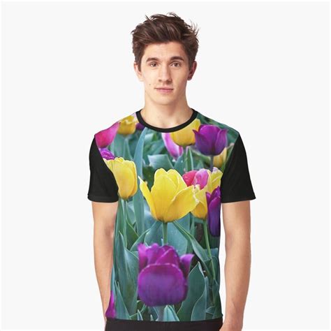 Tulip Graphic T Shirt By Quamrul In 2020 Chiffon Tops My T Shirt