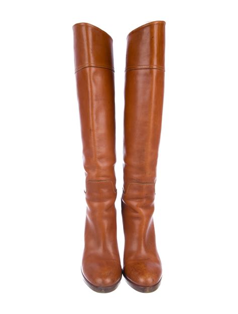 ralph lauren leather knee high boots shoes wyg48133 the realreal