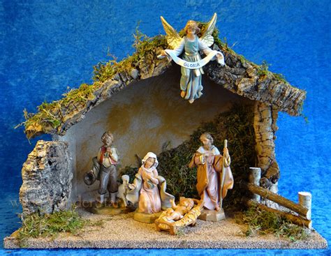 5 Fontanini Nativity Scene W Wooden Stable 54422 Yonder Star