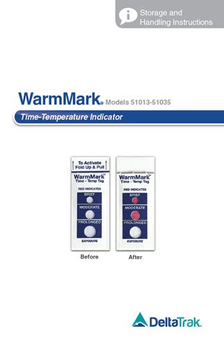 Warmmark® Time Temperature Indicator Model 51013 51035 Deltatrak
