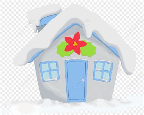 Snow House Cartoon House Detached House Christmas House Png Hd