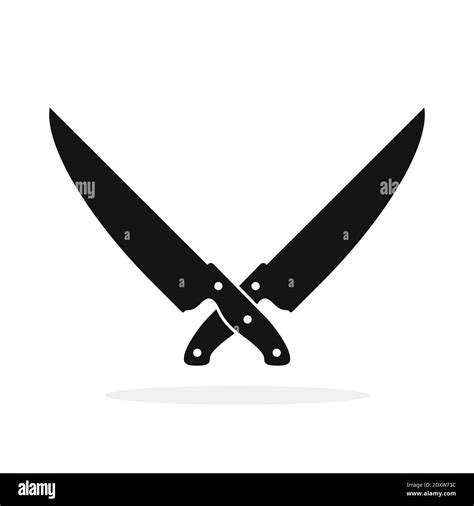 Knife Icon Crossed Knives Isolated On White Background Black Vector
