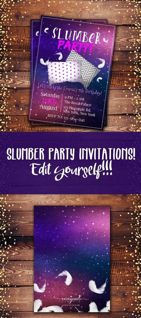 Slumber Party Invitation Sleepover Invites By Rainysmile Slumber Party Invitations Party