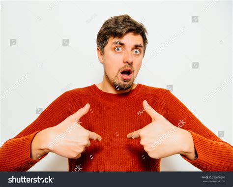 Male Hand Forefinger Pointing Himself On Stock Photo 529616605