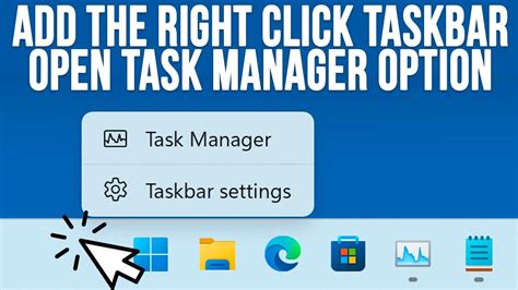 Enable The Taskbar Right Click Open Task Manager Option In Windows 11