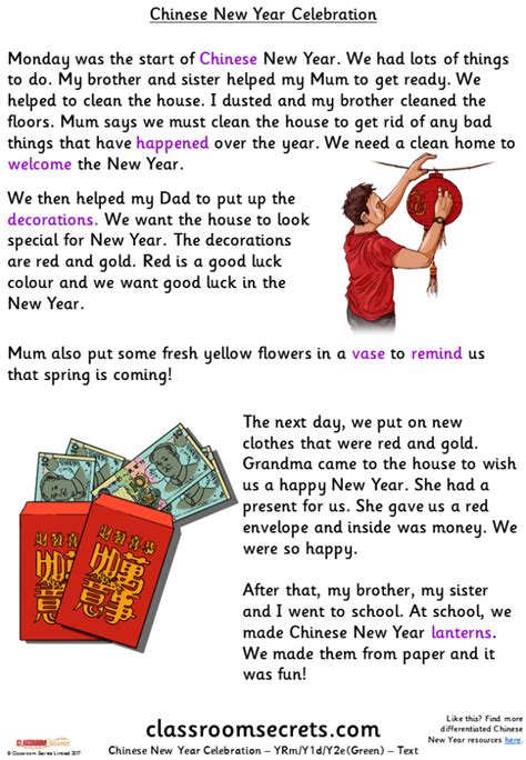 Ks1 Recount Texts Resources Worksheets Classroom Secrets Chinese New