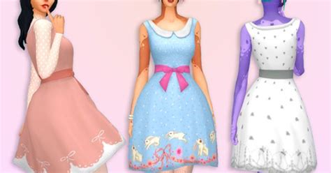 Sims 4 Ccs The Best Easter Alice Dress By Deetron Sims 4 Ccs