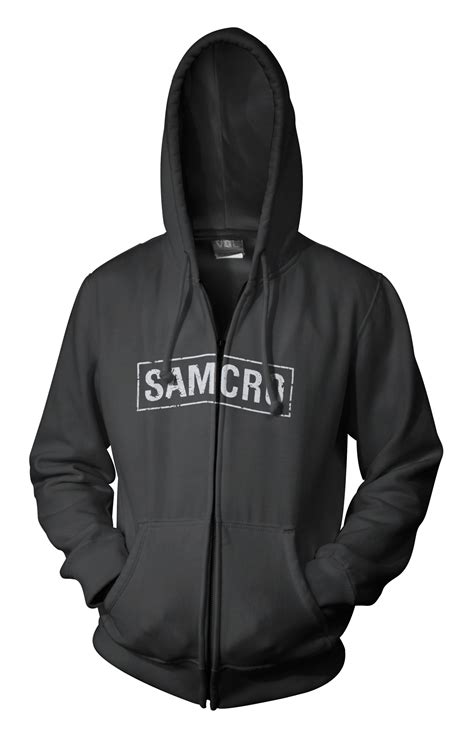 Sons Of Anarchy Samcro Logo Mens Black Zip Up Hoodie Sweatshirt M