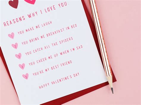 Reasons Why I Love You Personalised Card For Boyfriend Etsy Uk