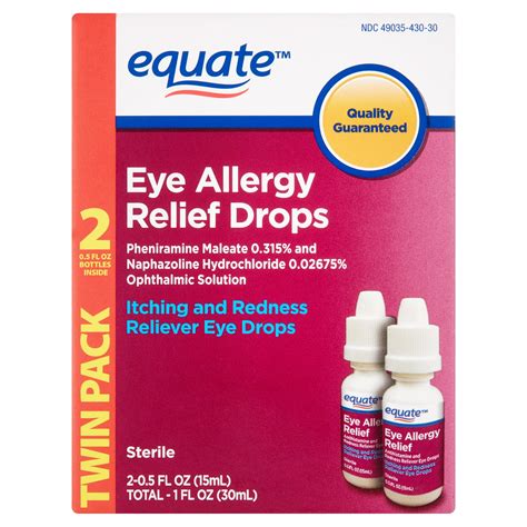 Equate Eye Allergy Relief Drops 05 Oz 2 Pk