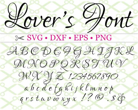 Lovers Svg Font Cricut And Silhouette Files Svg Dxf Eps Png Monogramsvg