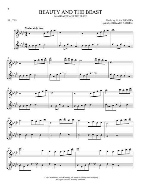 Disney Songs 2 Flutes Disney Partition