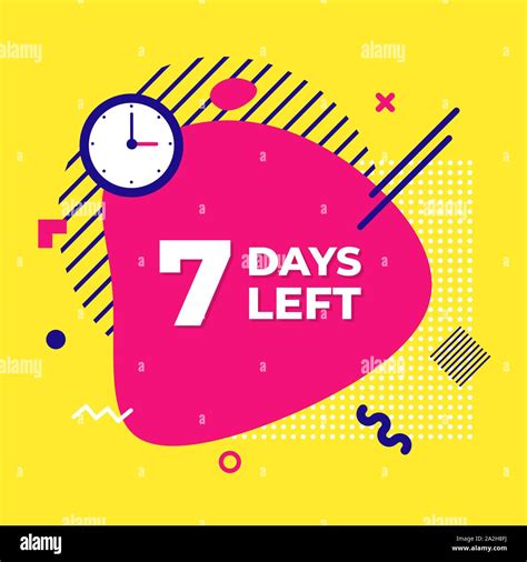 Sale Countdown Liquid Abstract Elements Seven Days Left Sign Vector