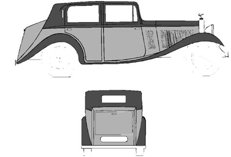 1934 Rolls Royce 20 25 Hp Sedan Blueprints Free Outlines