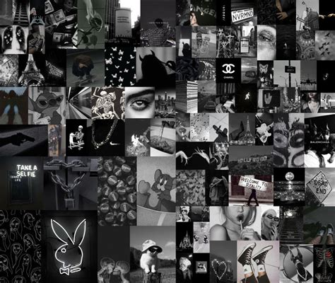 Black Collage Kit Black Grunge Aesthetic Black And White Collage Kit