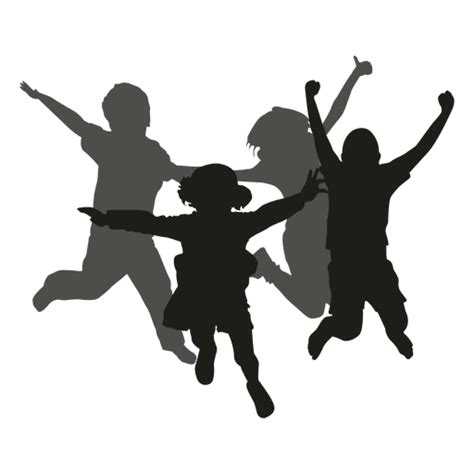 Kids Jumping Silhouette Transparent Png And Svg Vector File Images