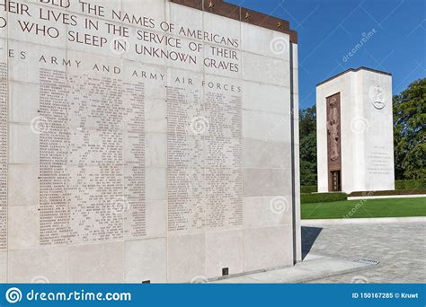 American Ww2 Memorial Monument With Names Buried Soldiers