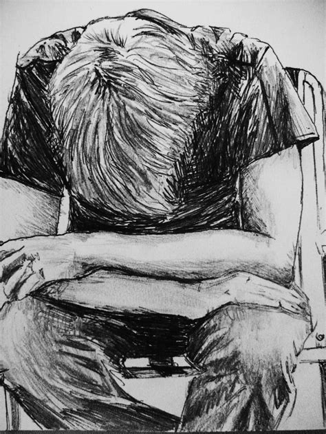 Pencil Drawing Sad Guy Pencildrawing2019