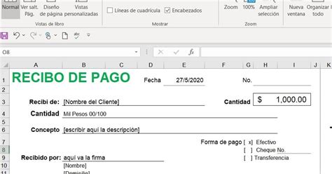 Plantilla De Recibos De Pago En Excel Image To U