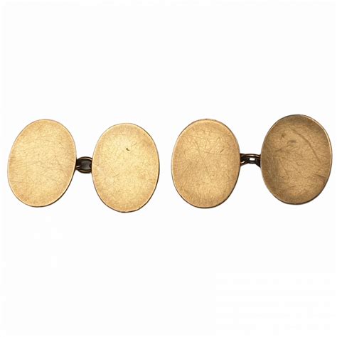 Pair Of Plain Gold Cufflinks Ideal For Engraving Db Gems