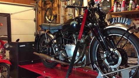 1951 Vincent Comet Motorcycle Getting Ready For