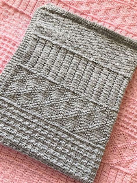 Knitting Pattern Easy Sampler Baby Blanket In Dk Yarn Pdf Etsy Canada