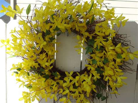 Forsythia Wreath Summer Wreath Twig Wreath Faux Wreath Outdoor Wreath Door Wreath Yellow Wreath ...