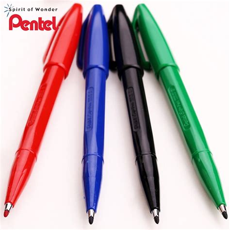 8 Pieces Pentel Sign Pen S520 20mm For Graphics Writing Blackblue