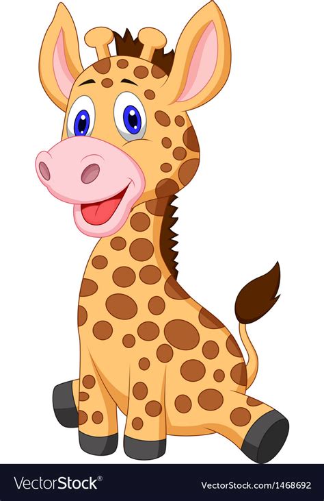 Cute Baby Giraffe Cartoon Royalty Free Vector Image