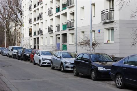 Apartment Building And Cars Parked On The Street Editorial Photo