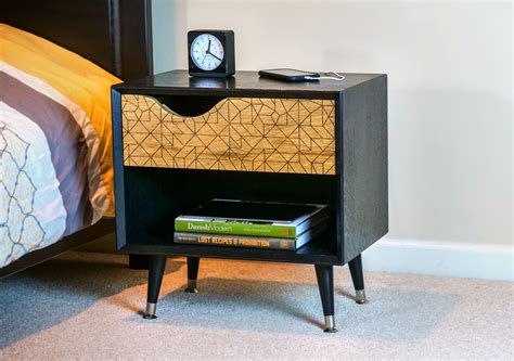 Diy Mid Century Modern Bedside Table Nightstand With Ebonized Oak