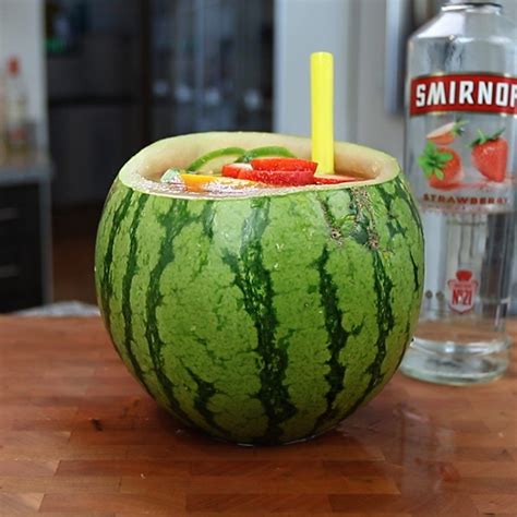 Watermelon Bowl Of Vodka Im There Vodka Drinks Easy Orange