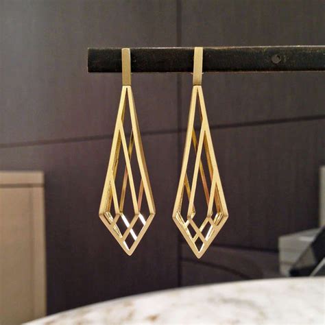 Three Dimensional Gold Prism Cage Earrings 3 Best Minimal Fashion