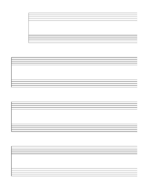 4 Systems Of 2 Staves Music Paper Free Download