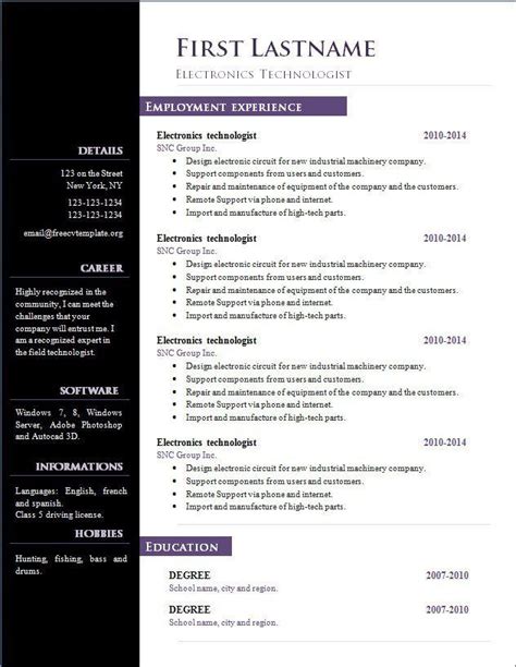 Cv examples see perfect cv examples that get you jobs. Cv Template Open Office | Resume template free, Microsoft ...