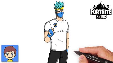 How To Draw Fortnite Ninja Step By Step Easy Drawing Tutorial