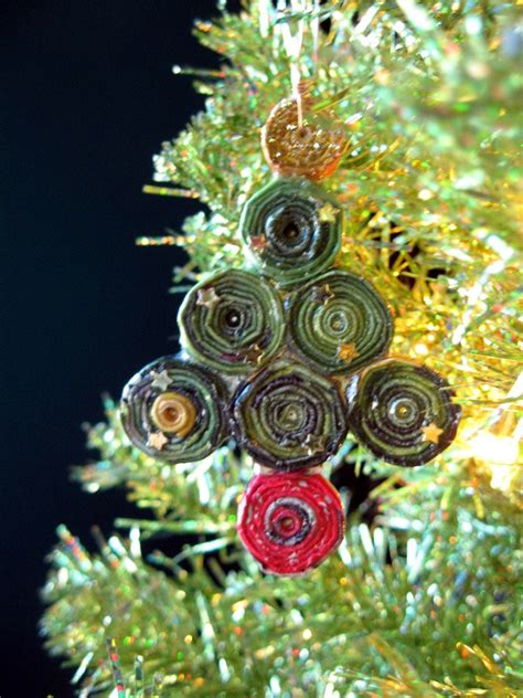 Sale Rolled Paper Bead Christmas Tree Ornament By Reloveddesigns