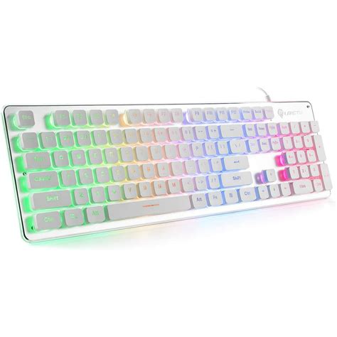 Langtu Membrane Gaming Keyboard Rainbow Led Backlit Quiet Keyboard For