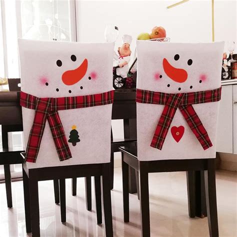 They are easy to maintain and are stain and wrinkle resistant. 2018Christmas Snowman Lover Chair Cover Xmas Dinner Table ...